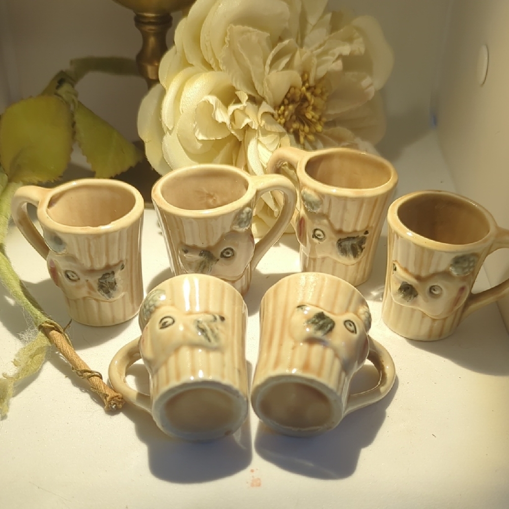 ⭐Six Ceramic Dog Portrait Shot Glasses